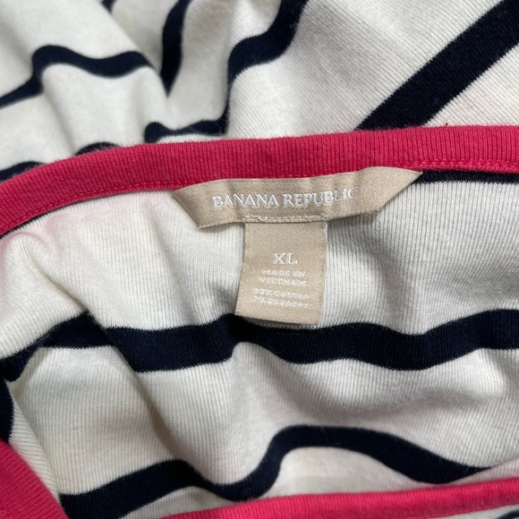Banana Republic - Long sleeved crew neck top, blue and white striped pattern, XL - Picture 6 of 6